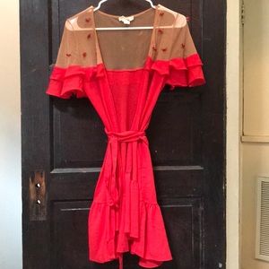 Flirty Red Rose For Love & Lemons Robe
